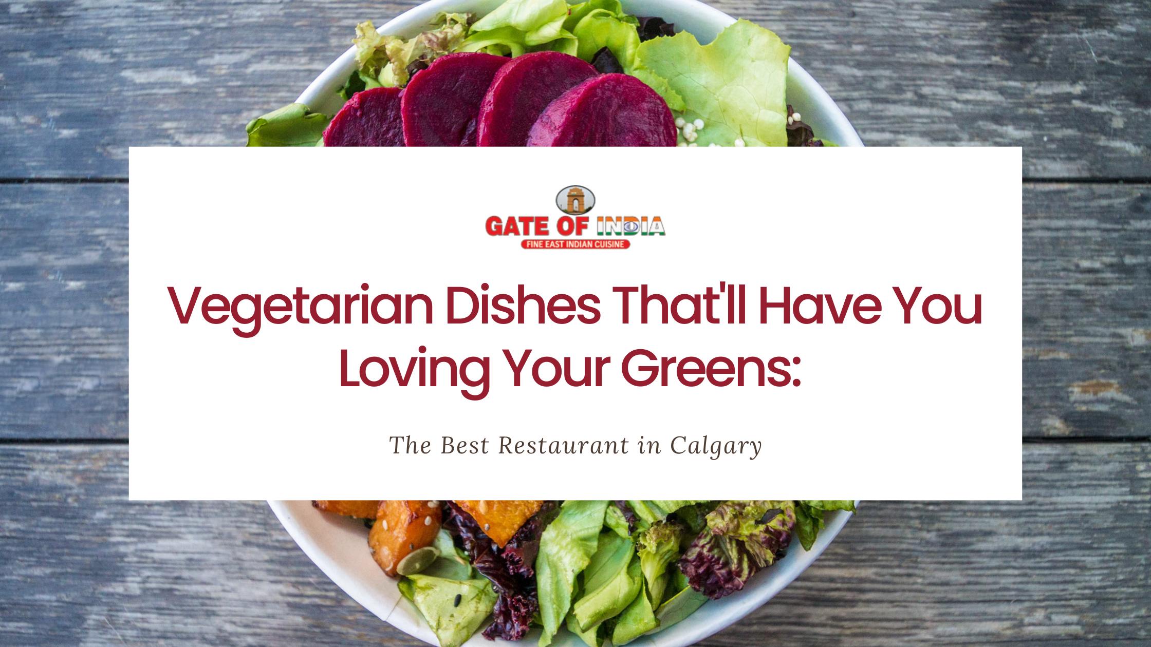 Vegetarian salad with beets and mixed greens at Gate of India Indian restaurant Calgary